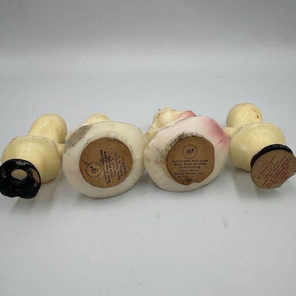 Gurley Candles 5" Angels Unlit Original Labels Vintage Set of 4 - Picture 4 of 4